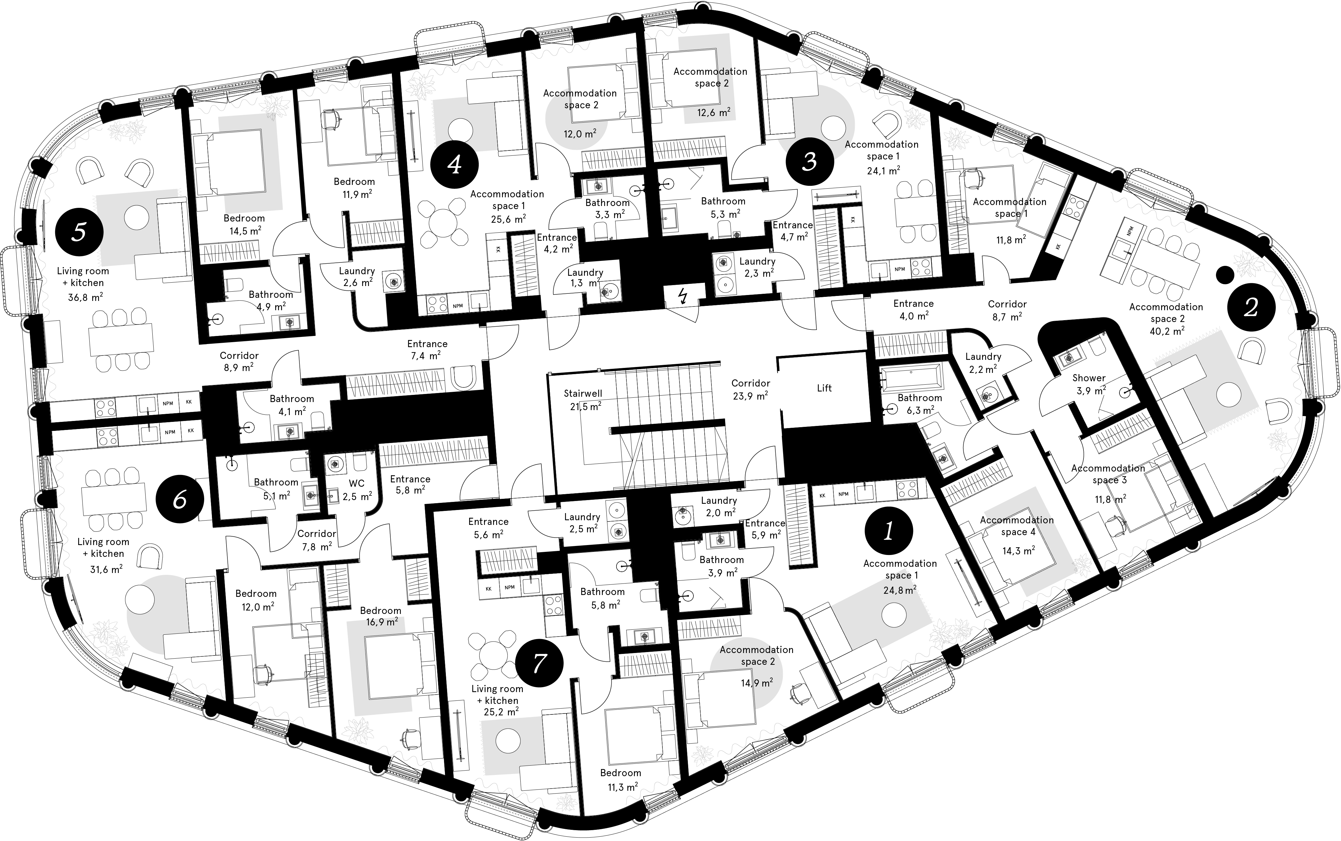 Floor plan – Laeva 4, Floor 3