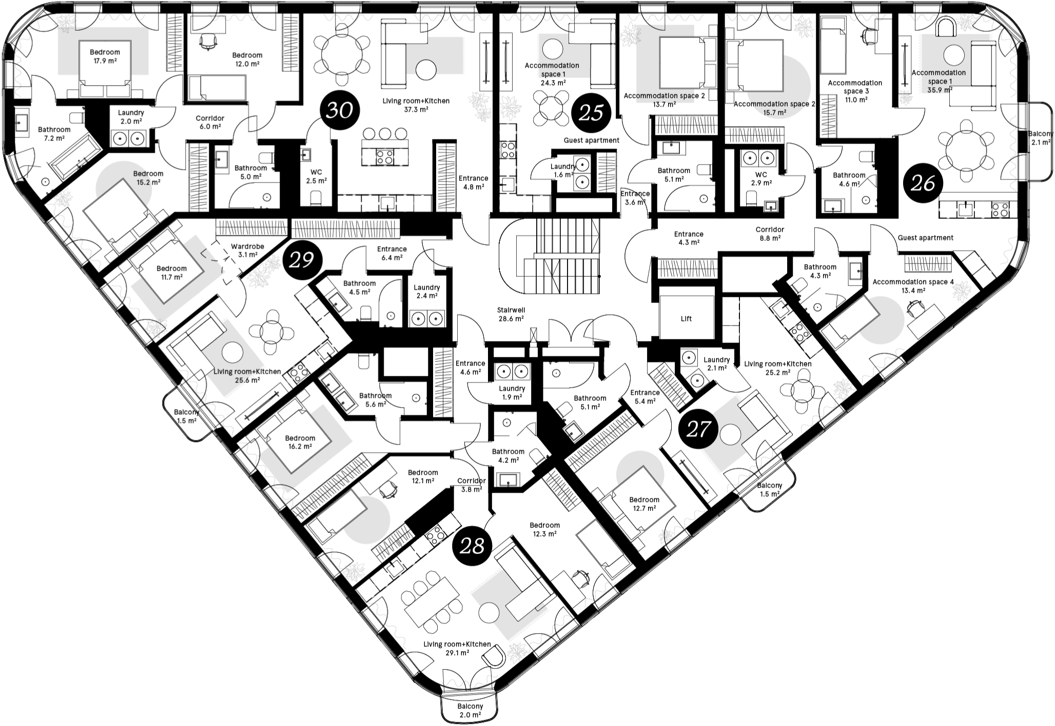 Floor plan – Laeva 4a, Floor 6