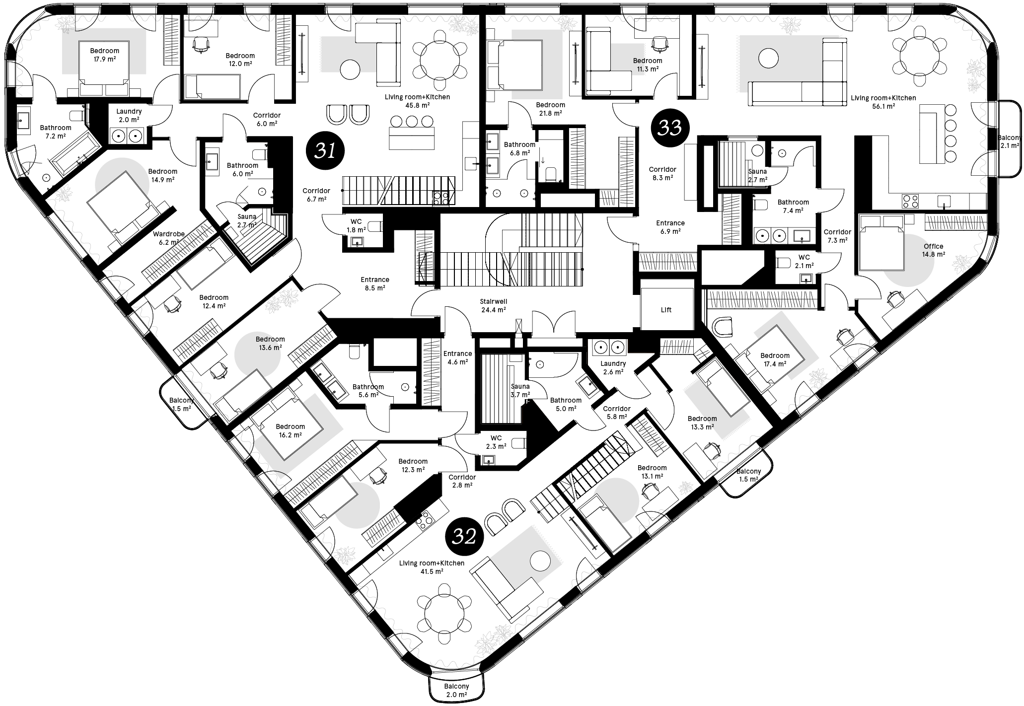 Floor plan – Laeva 4a, Floor 7