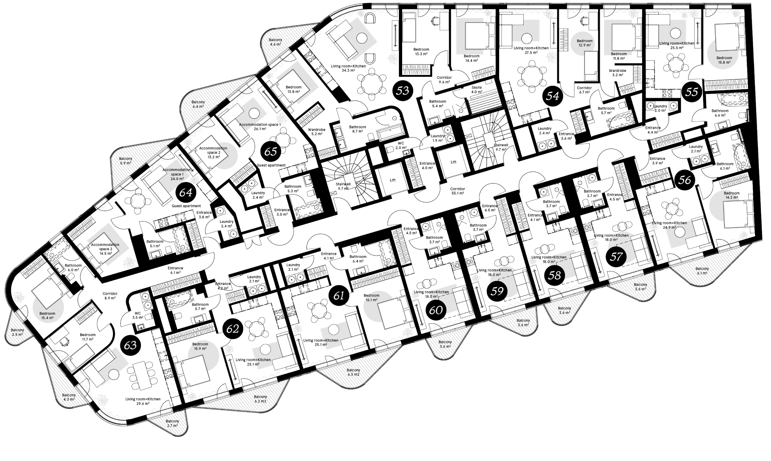 Floor plan – Laeva 4b, Floor 6