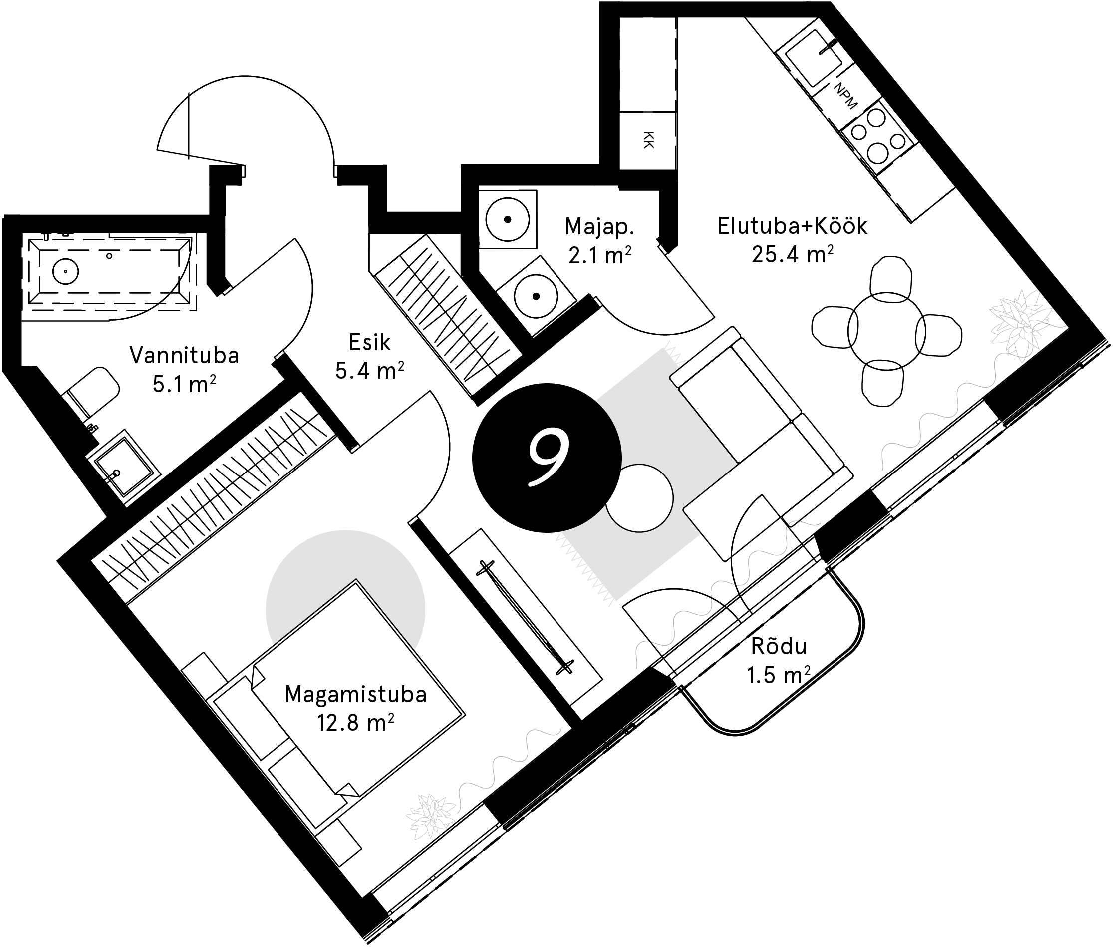 Korteriplaan – Korter 9