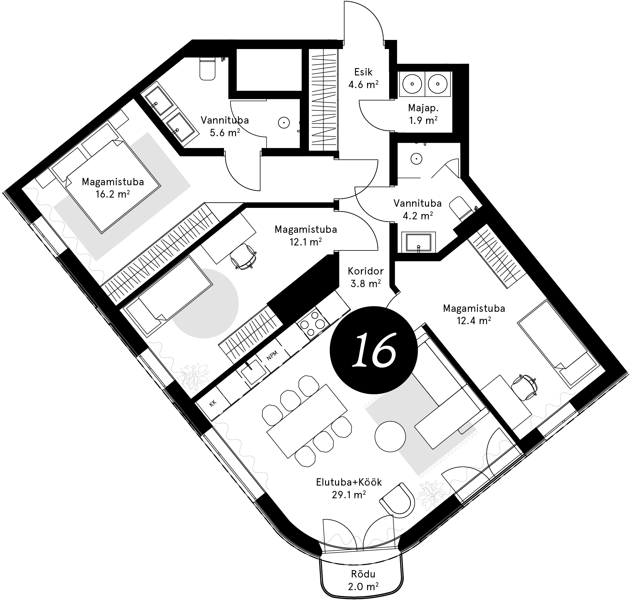 Korteriplaan – Korter 16