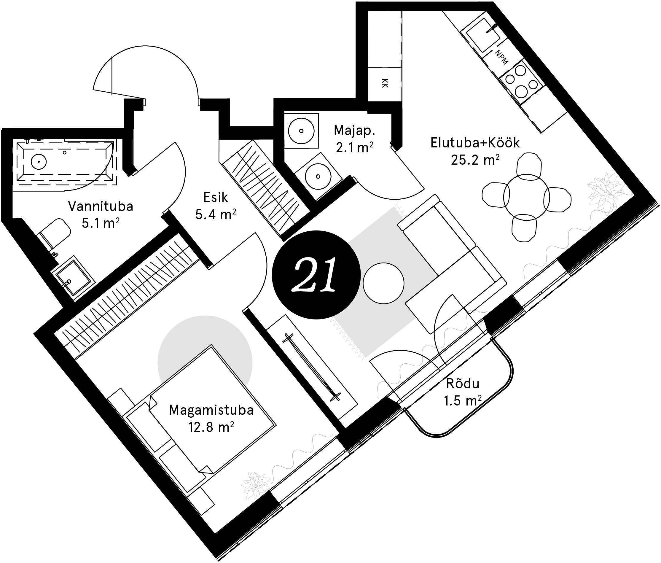 Korteriplaan – Korter 21