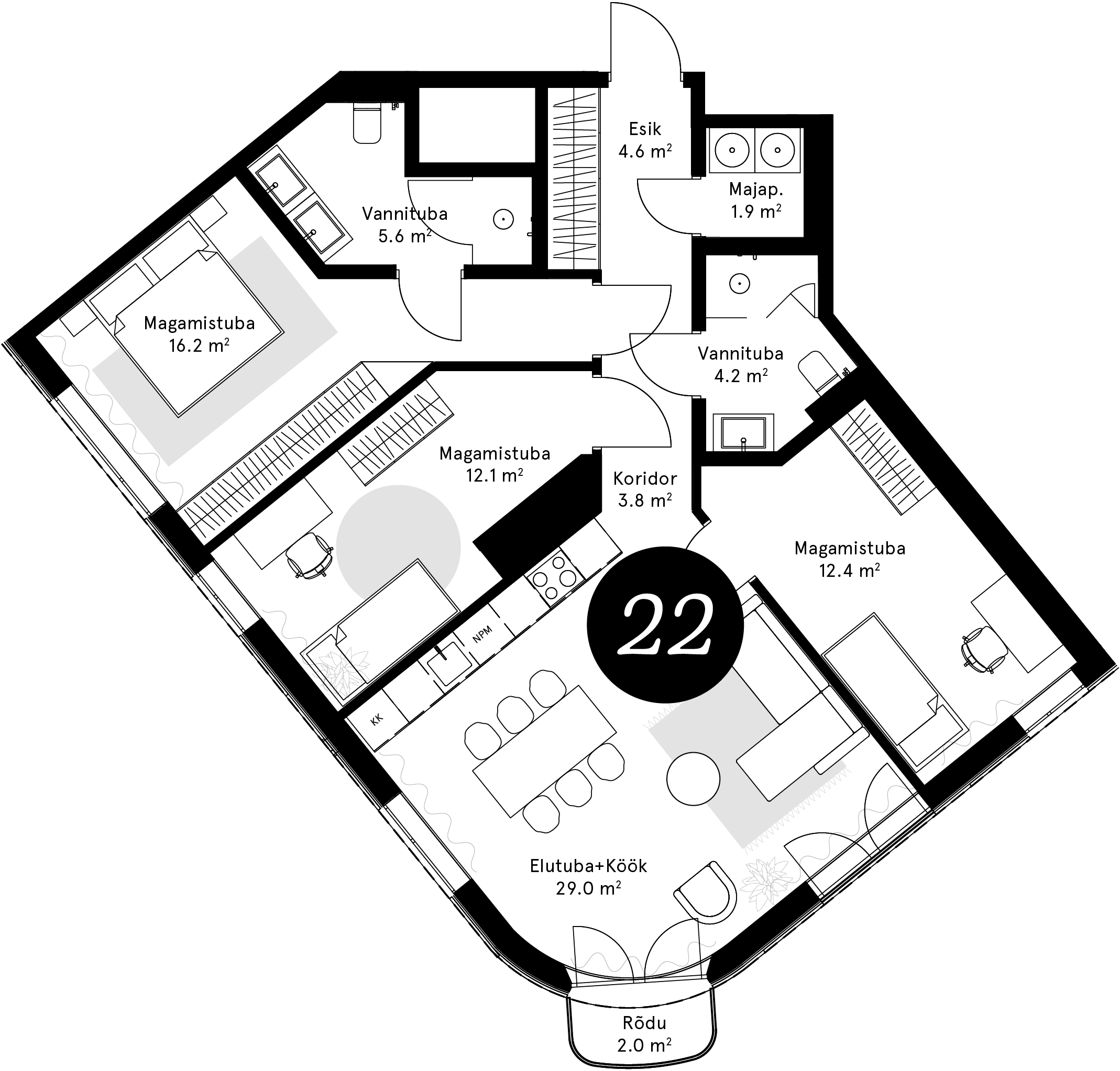 Korteriplaan – Korter 22