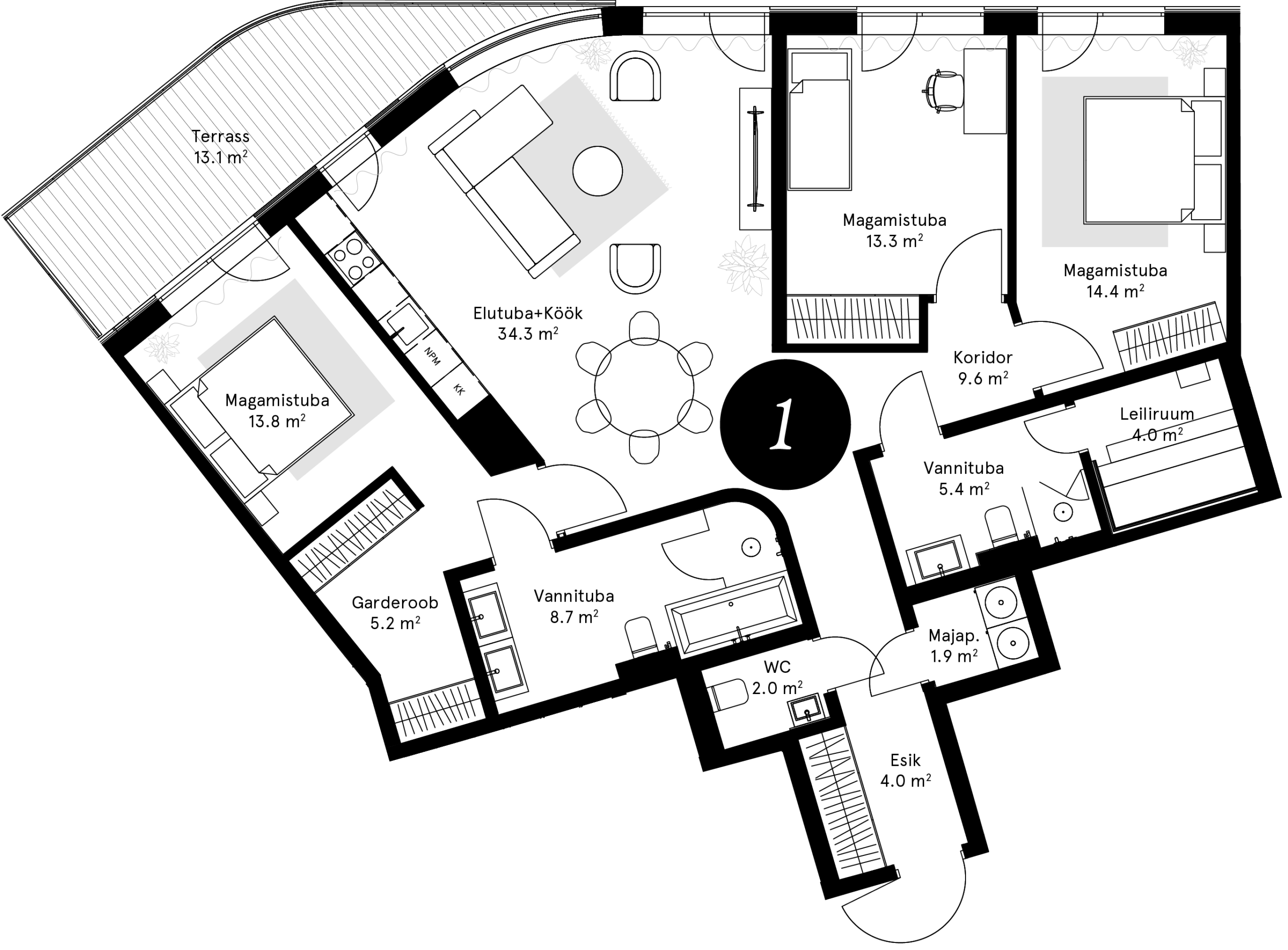 Korteriplaan – Korter 1