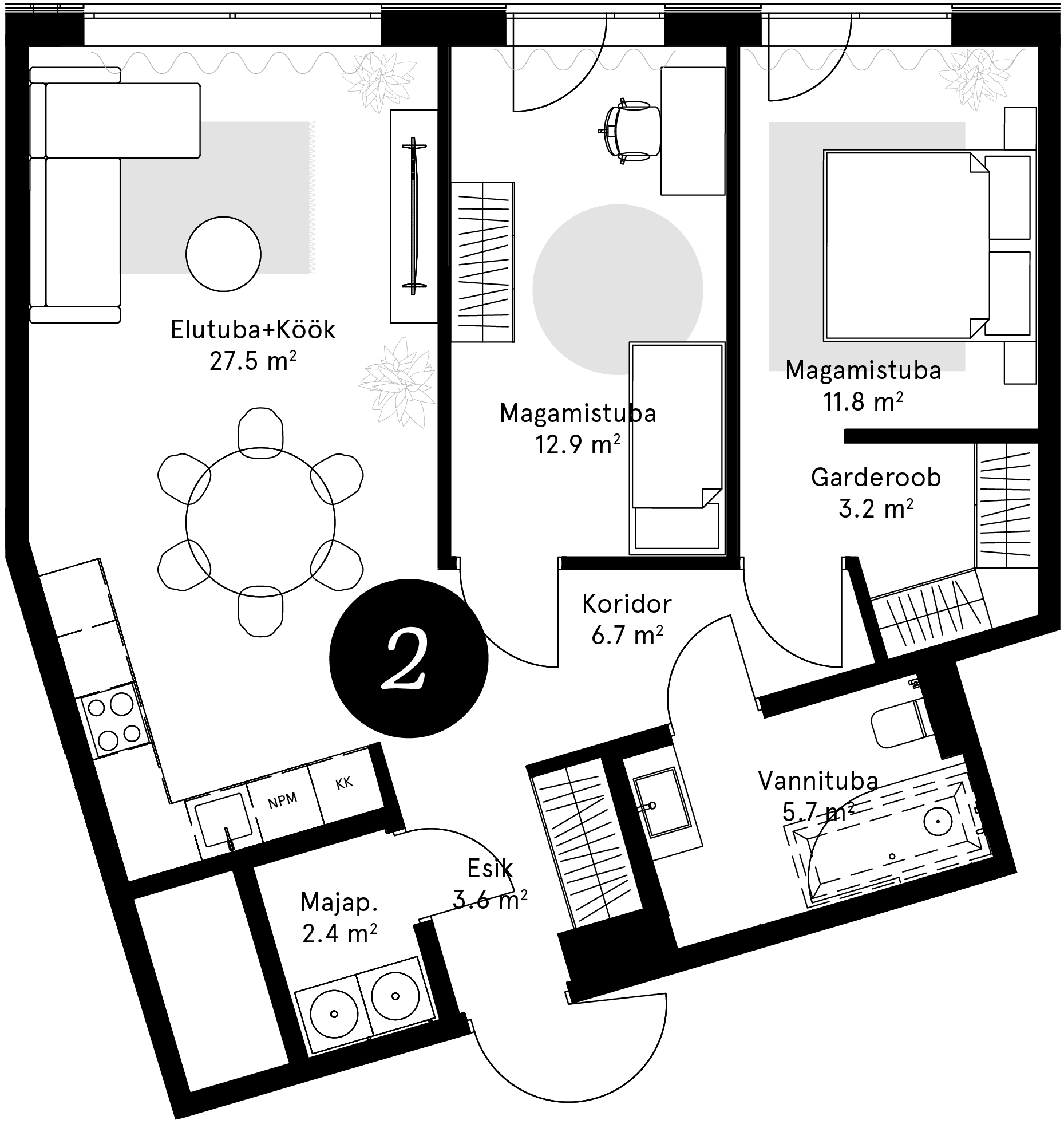 Korteriplaan – Korter 2