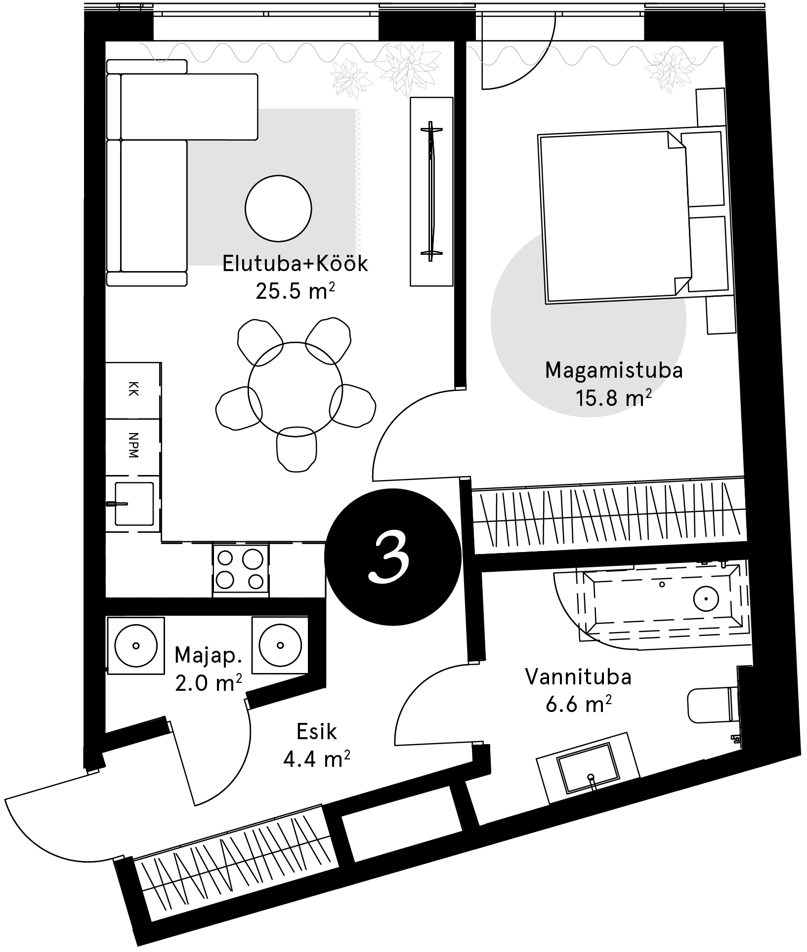 Korteriplaan – Korter 3