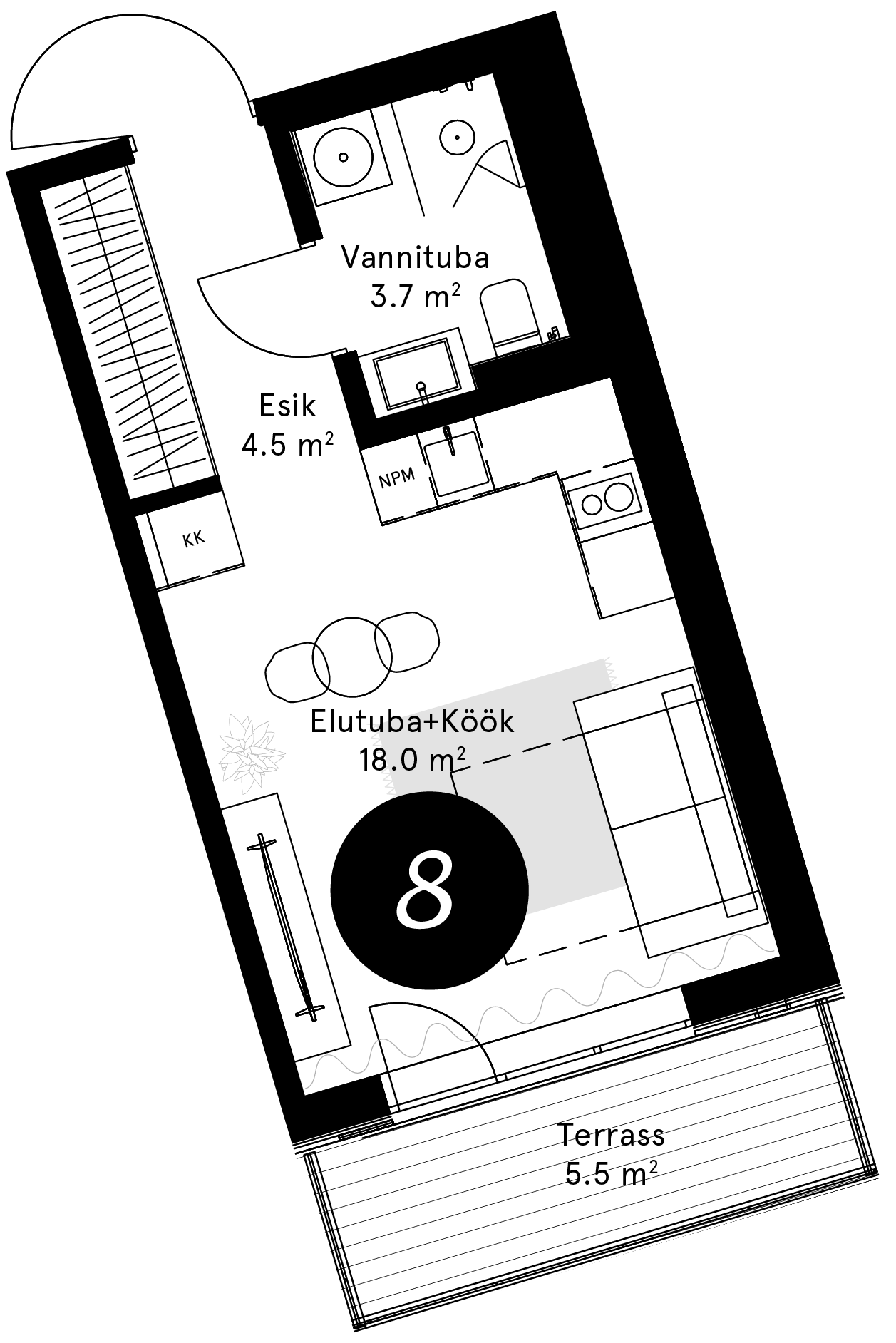 Korteriplaan – Korter 8