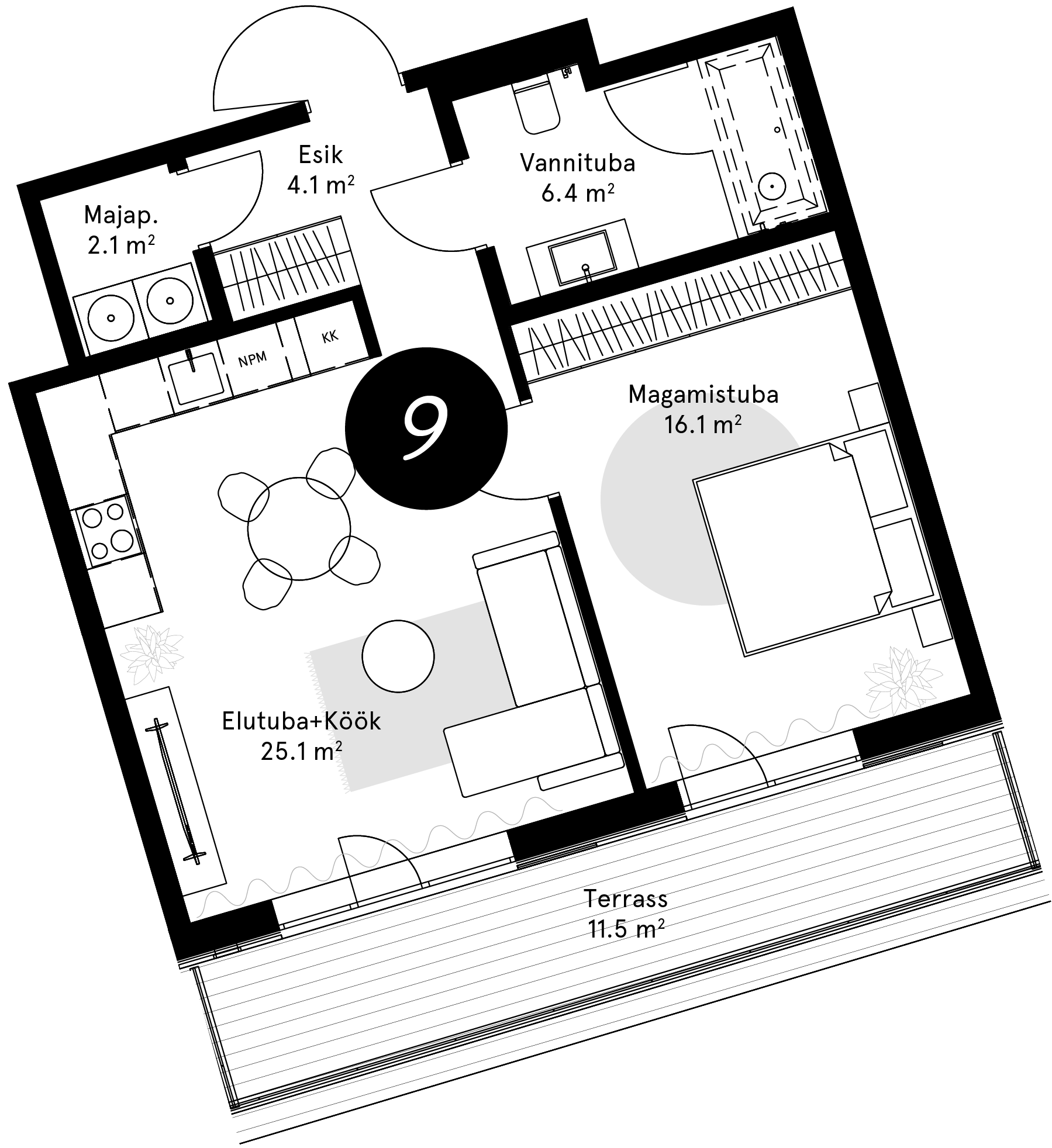 Korteriplaan – Korter 9