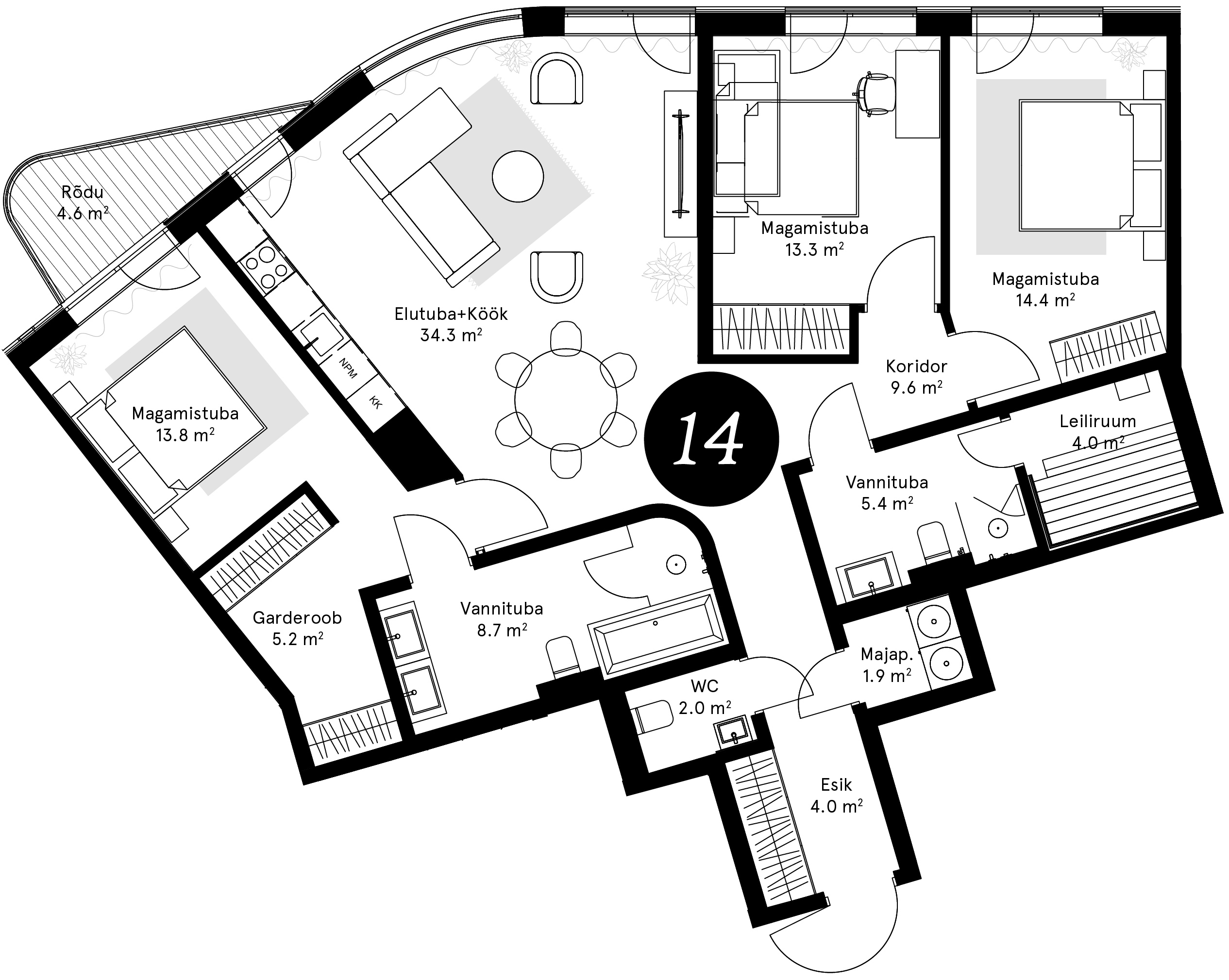 Korteriplaan – Korter 14