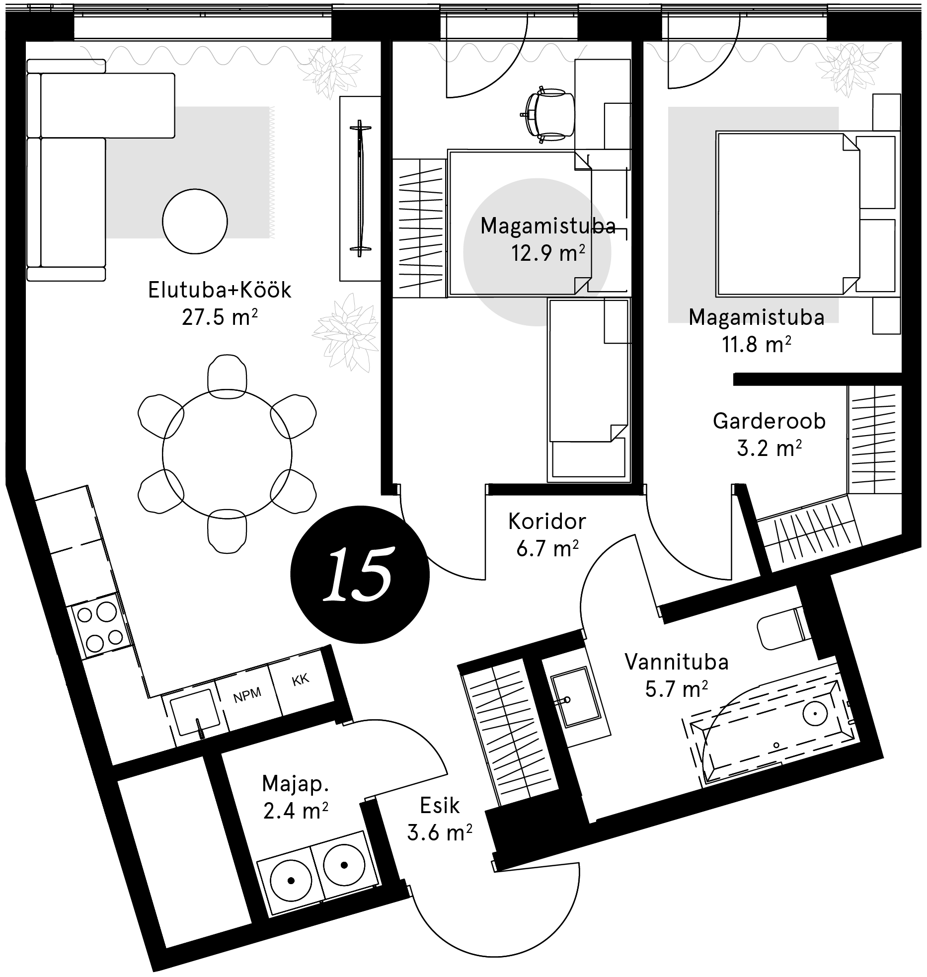 Korteriplaan – Korter 15