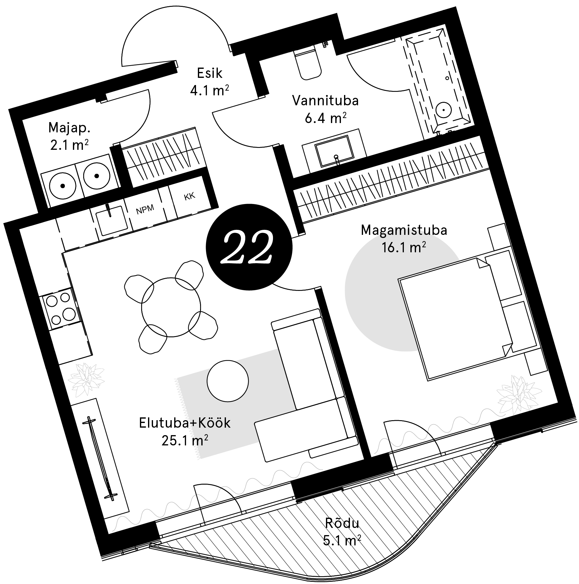 Korteriplaan – Korter 22
