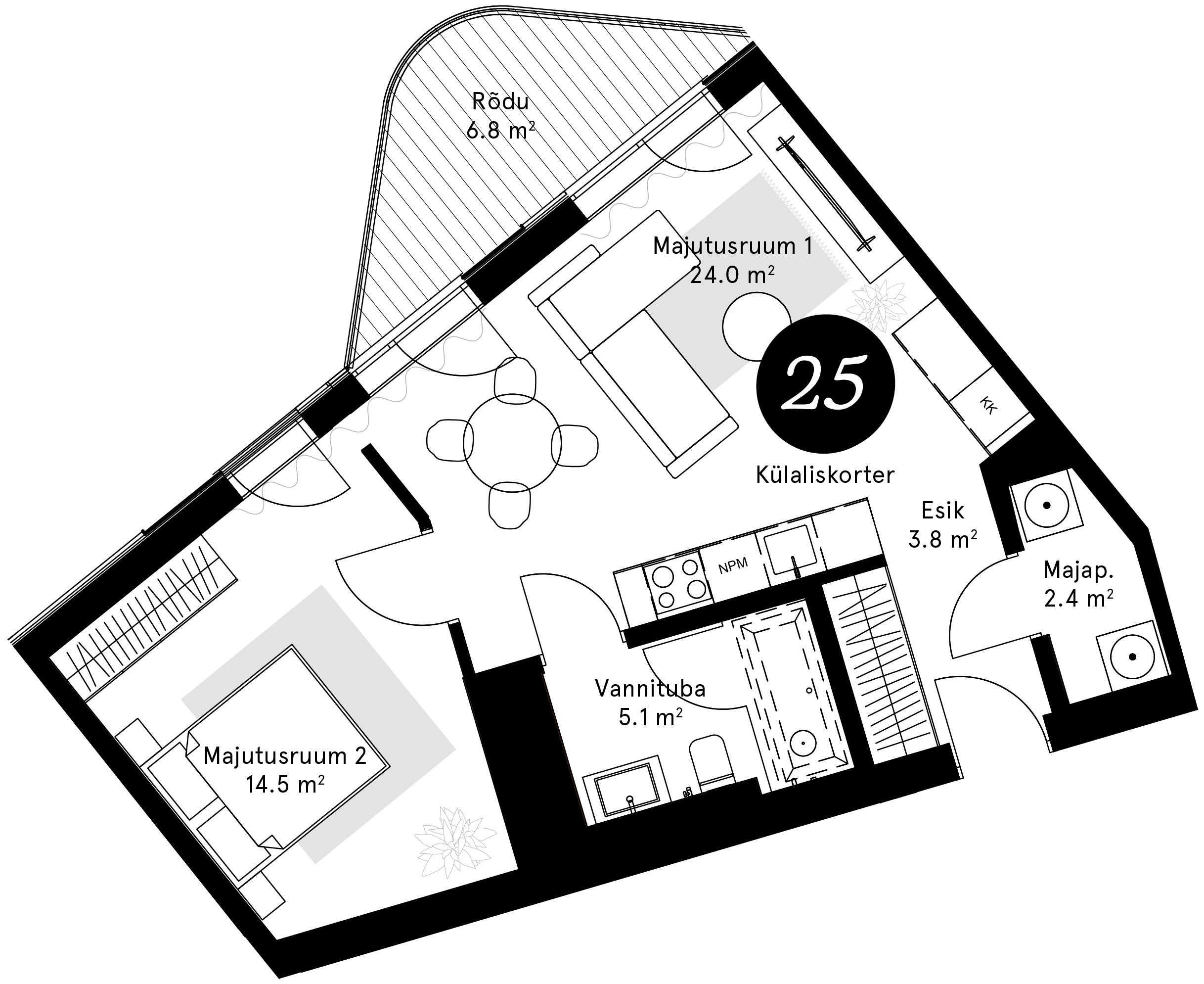 Korteriplaan – Külaliskorter 25