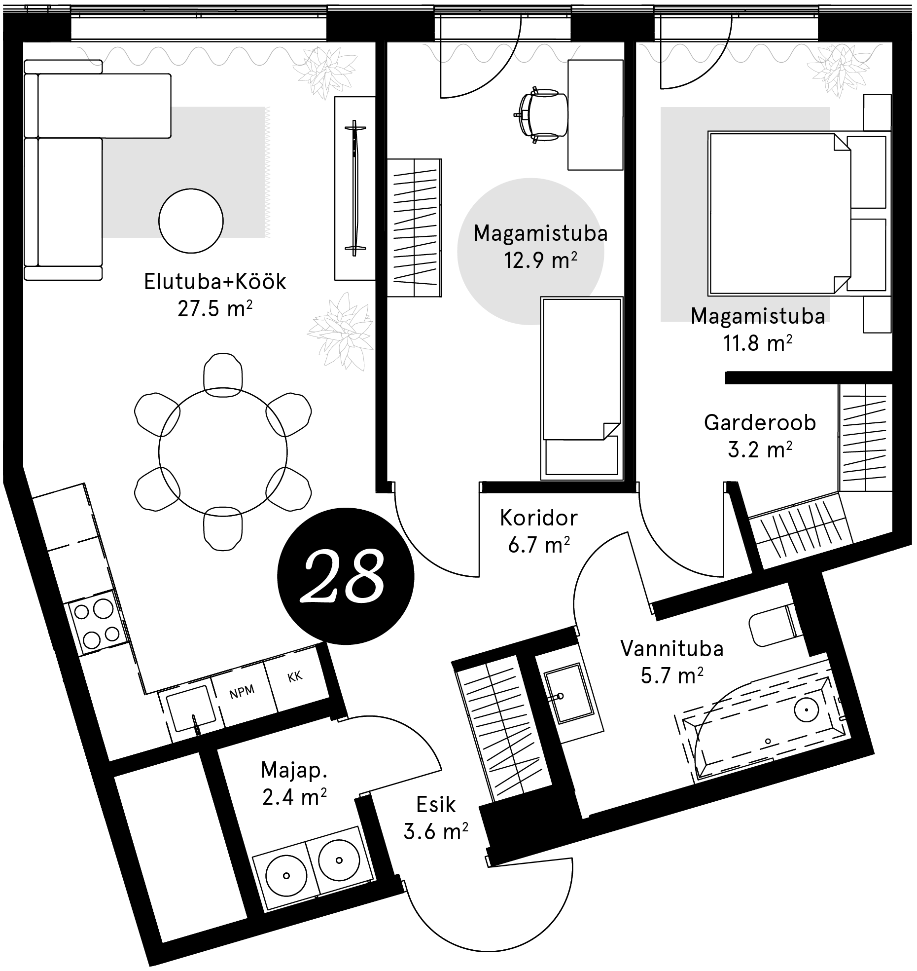 Korteriplaan – Korter 28