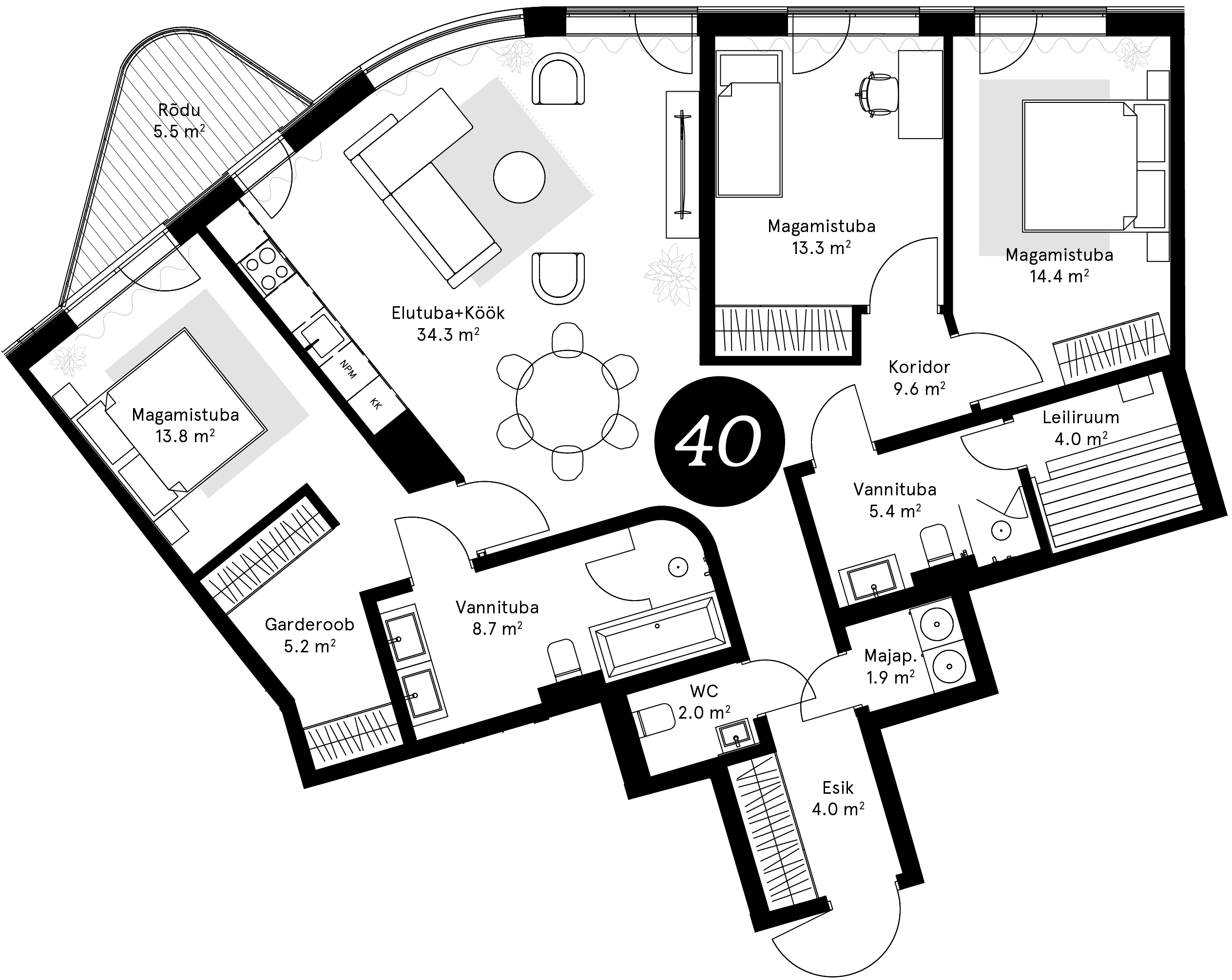 Korteriplaan – Korter 40