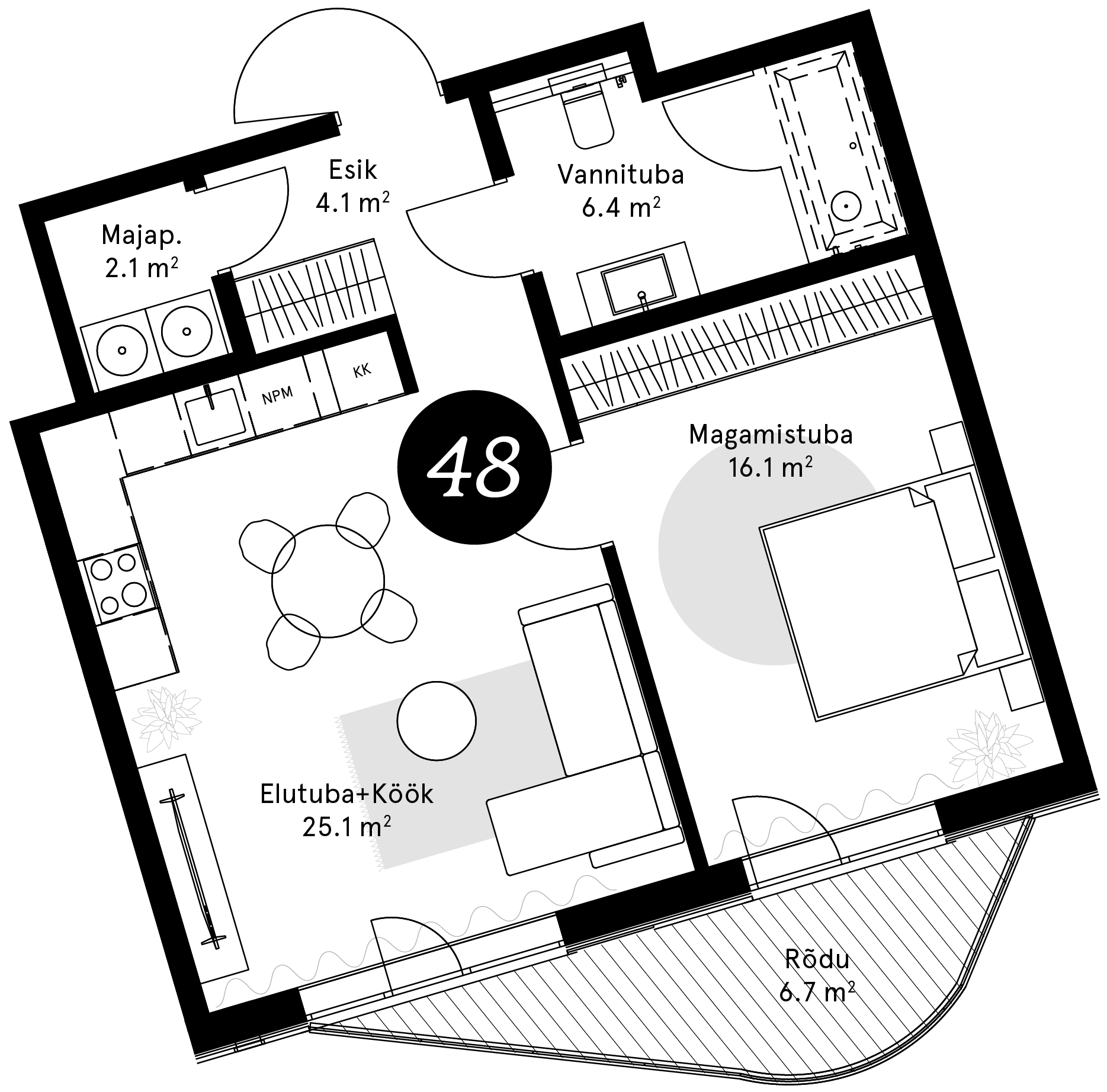 Korteriplaan – Korter 48