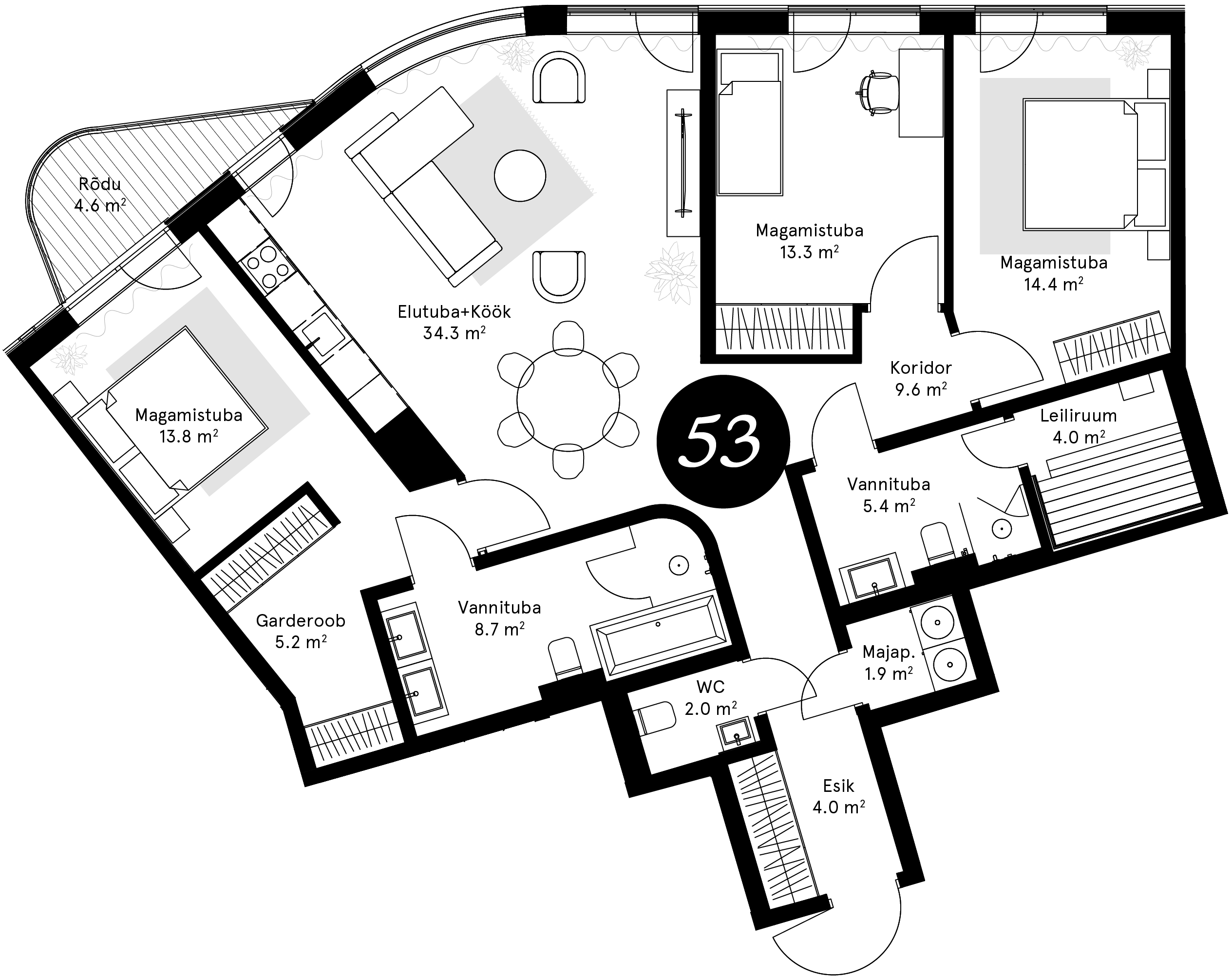 Korteriplaan – Korter 53