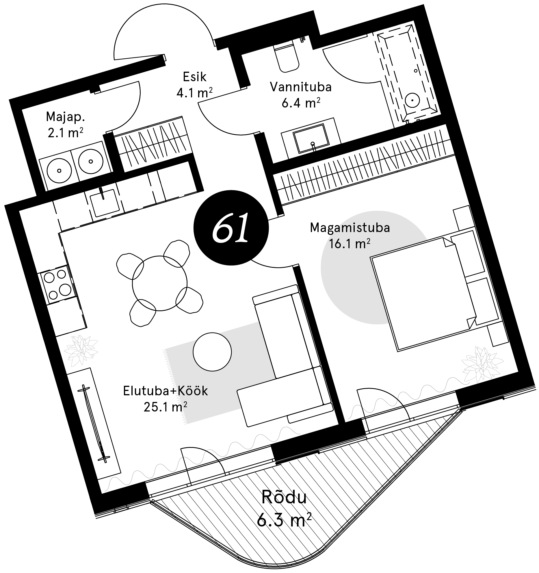 Korteriplaan – Korter 61
