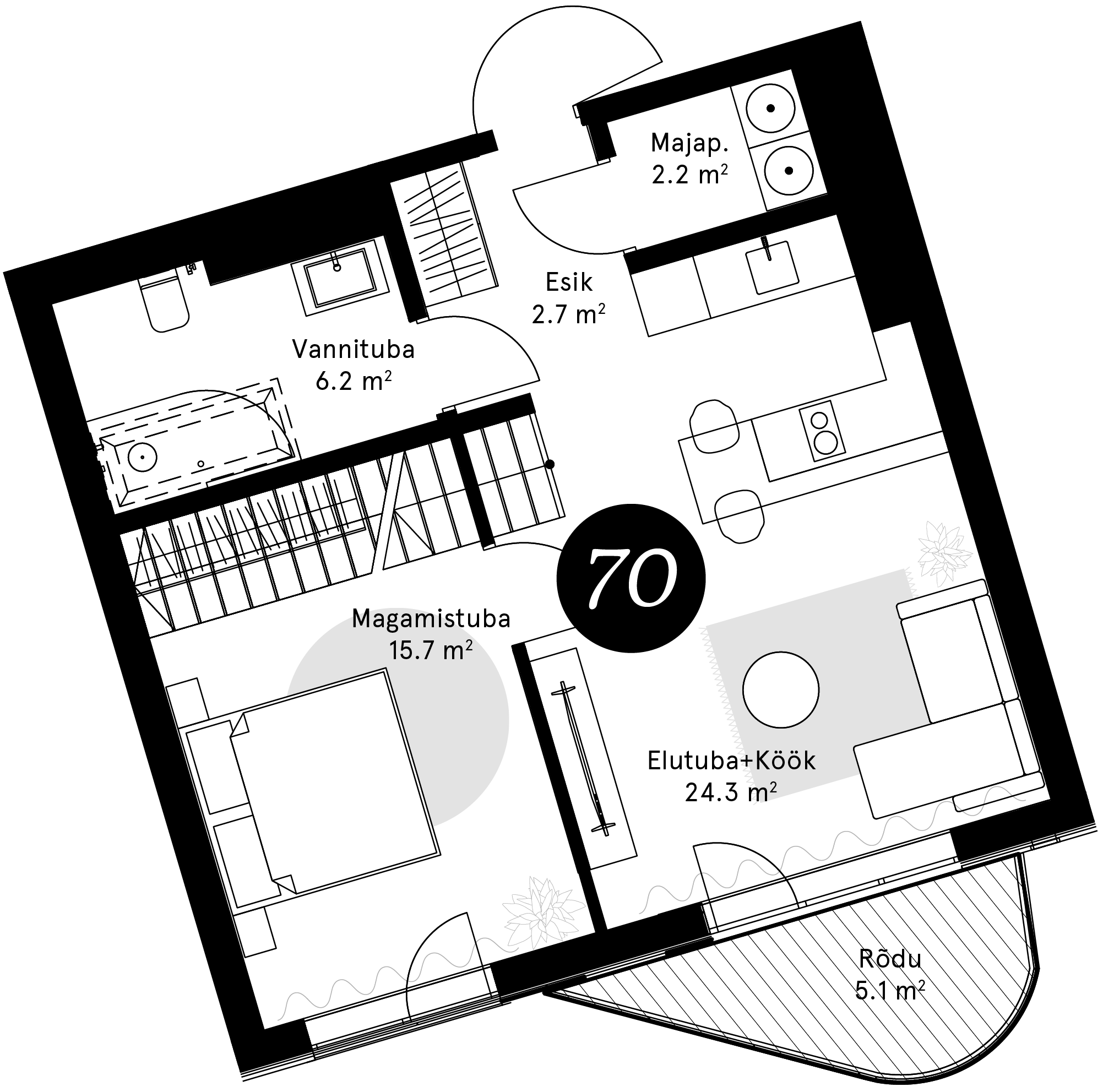 Korteriplaan – Korter 70
