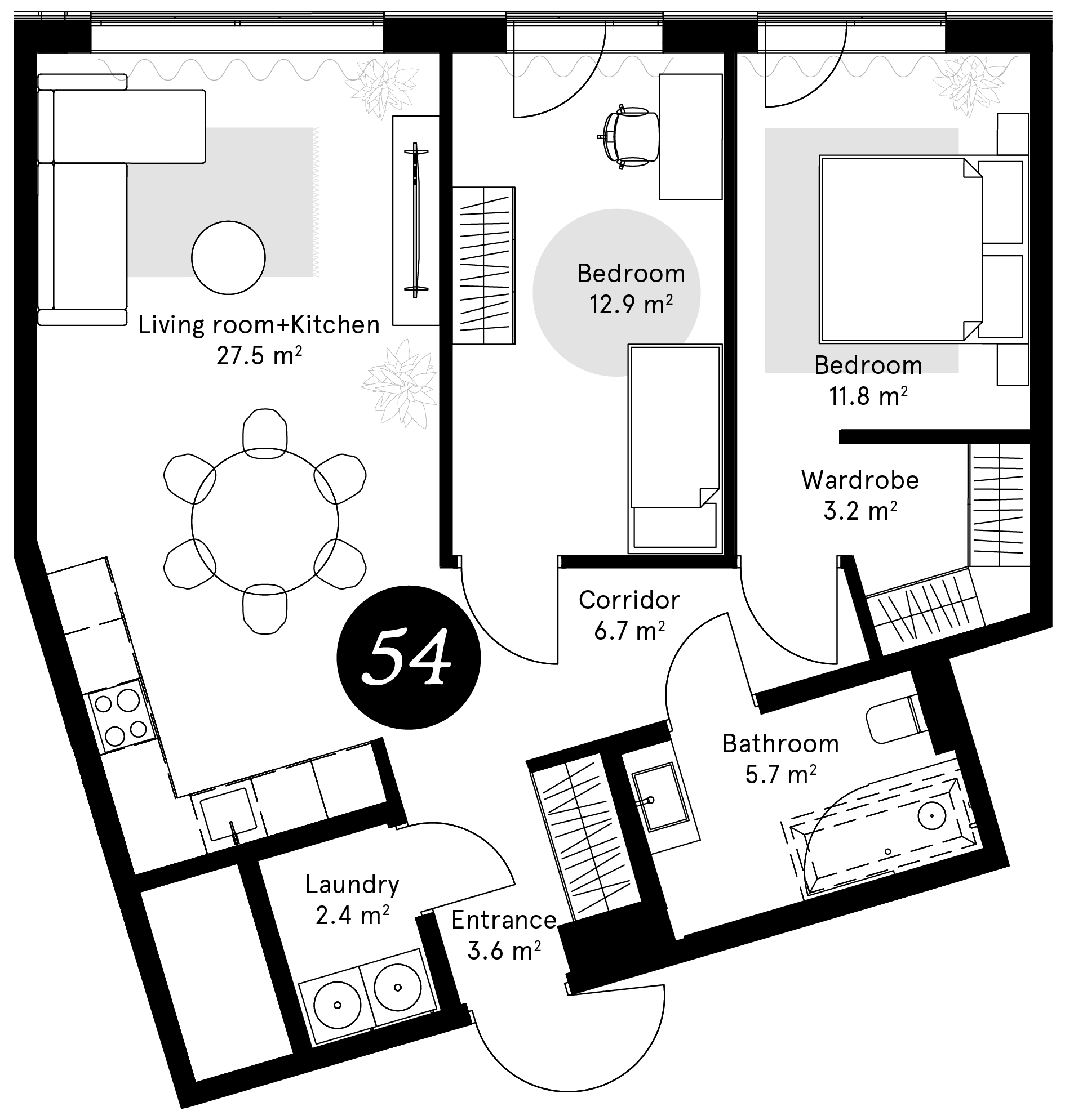 Plan – Apartment 54