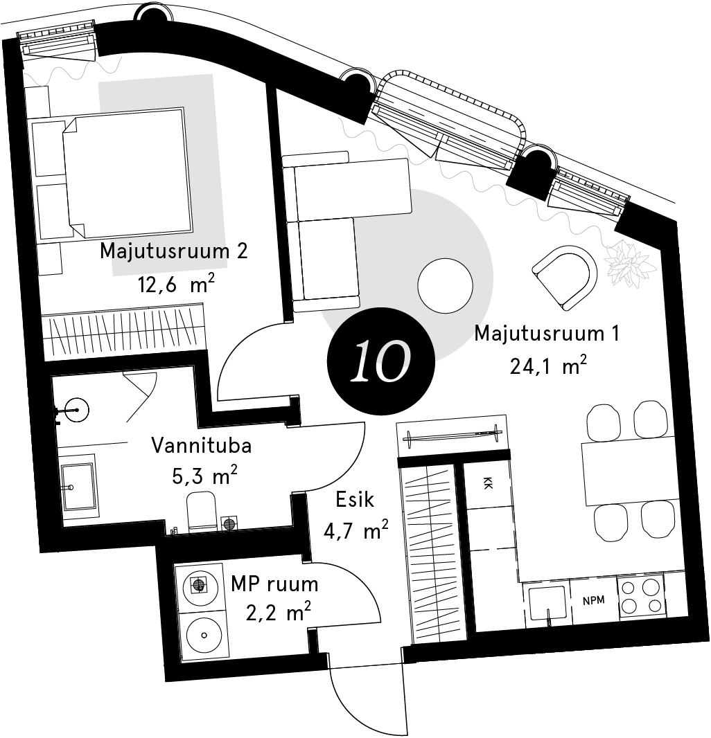 Korteriplaan – Külaliskorter 10
