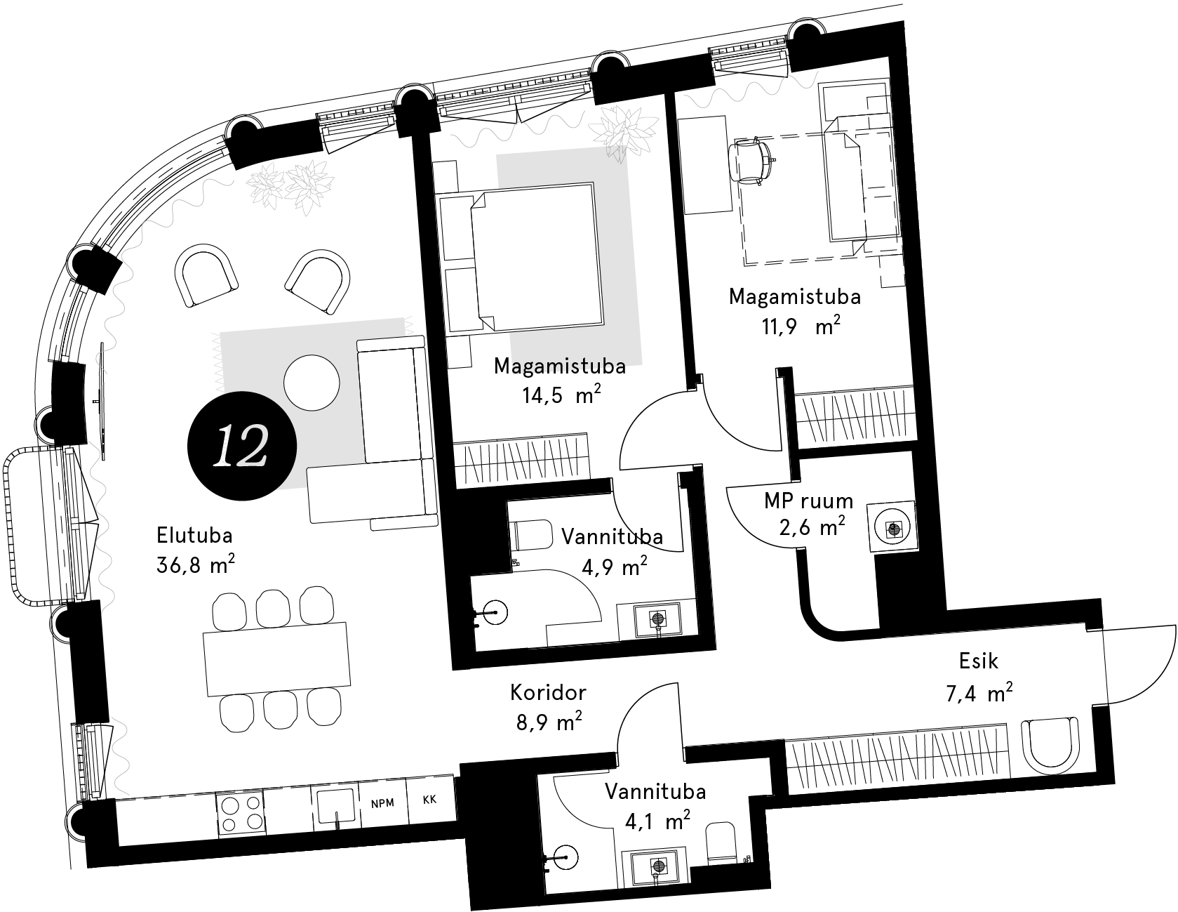Korteriplaan – Korter 12