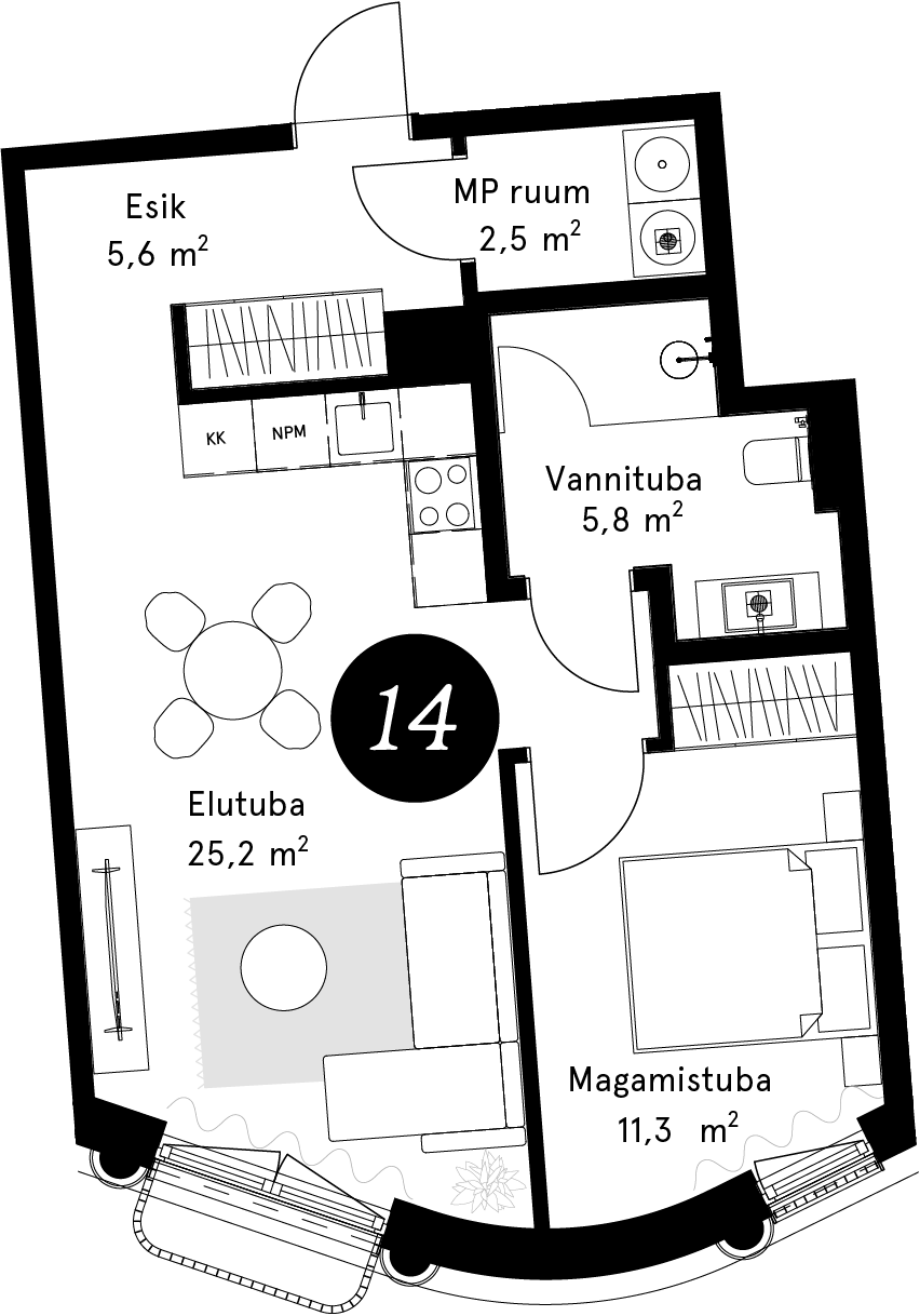 Korteriplaan – Korter 14