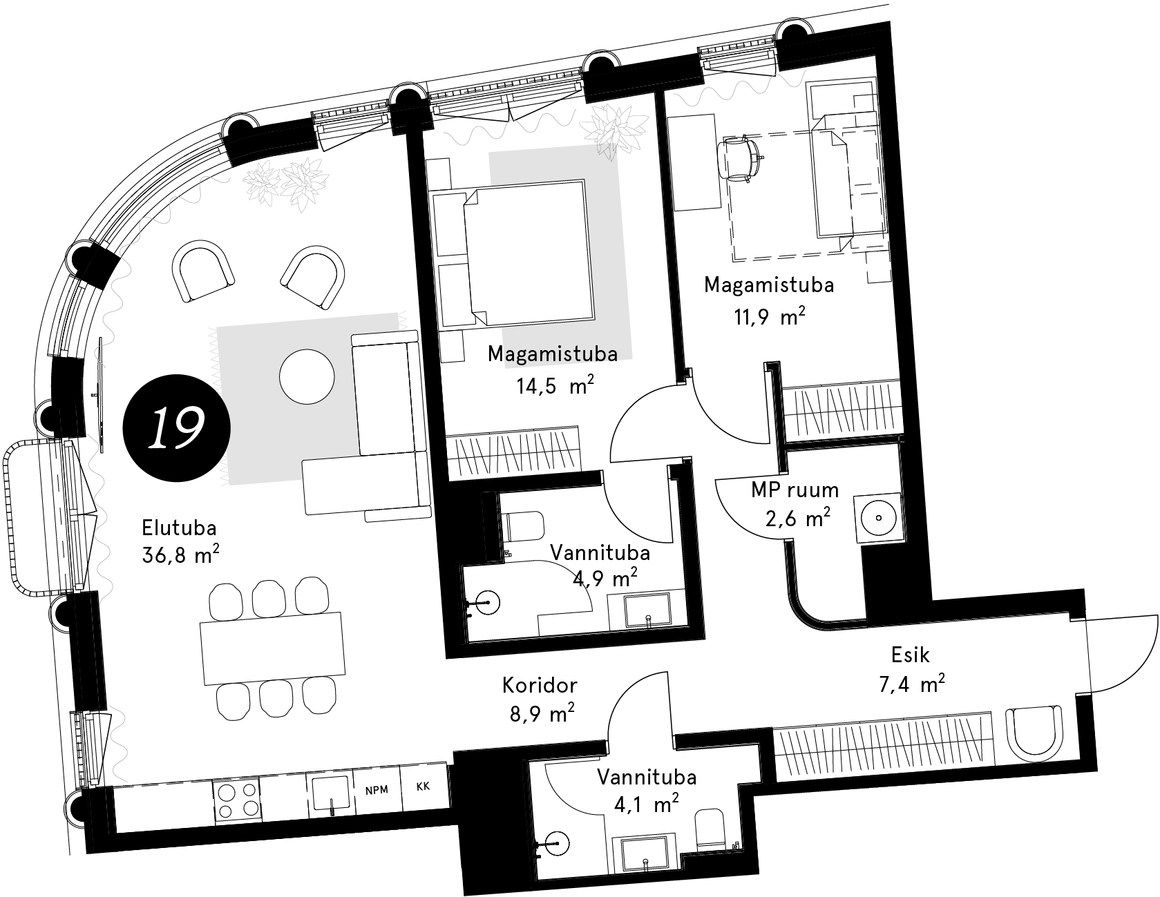 Korteriplaan – Korter 19