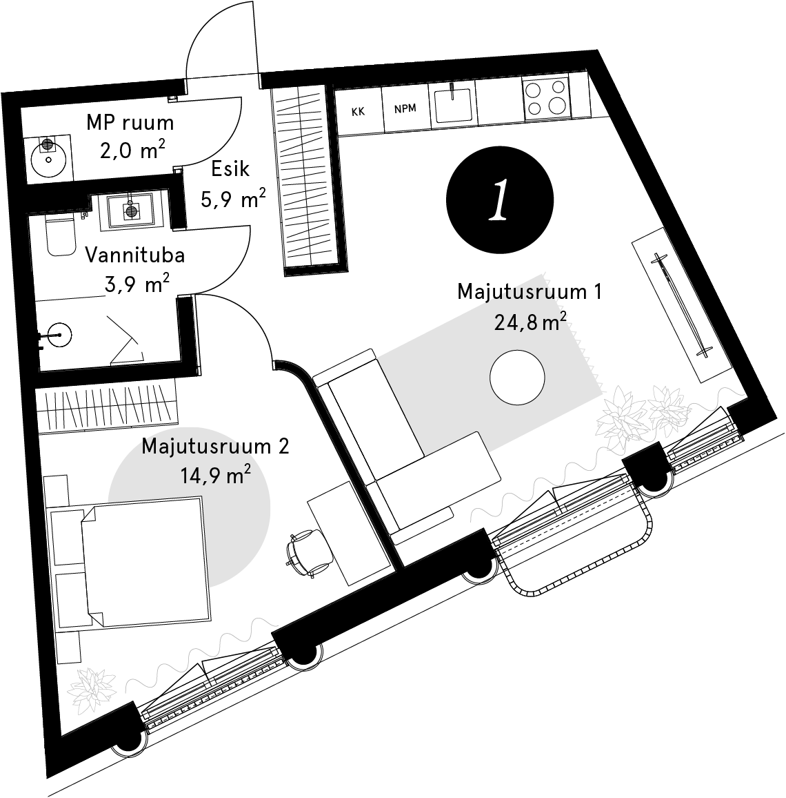 Korteriplaan – Külaliskorter 1