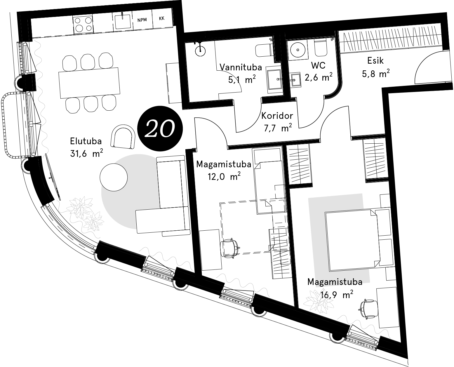 Korteriplaan – Korter 20