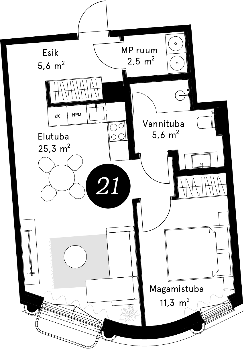 Korteriplaan – Korter 21