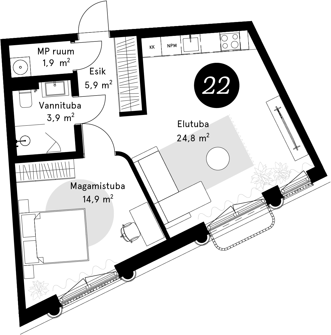 Korteriplaan – Korter 22