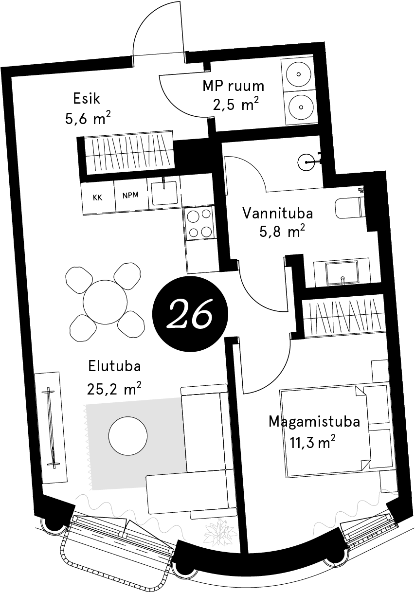 Korteriplaan – Korter 26