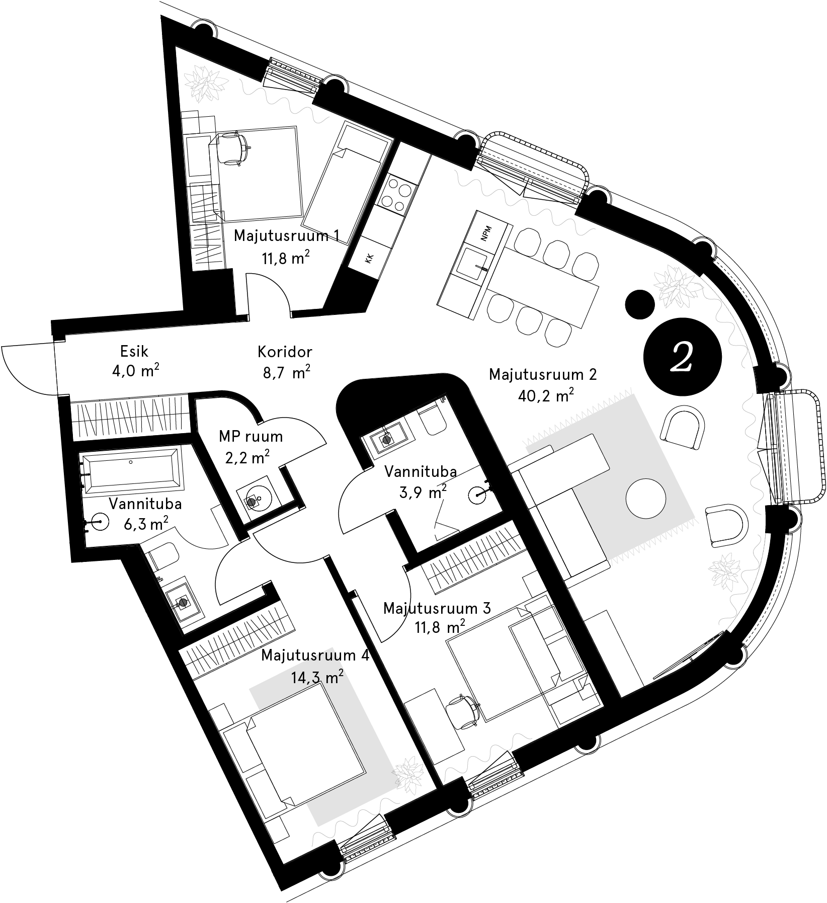 Korteriplaan – Külaliskorter 2