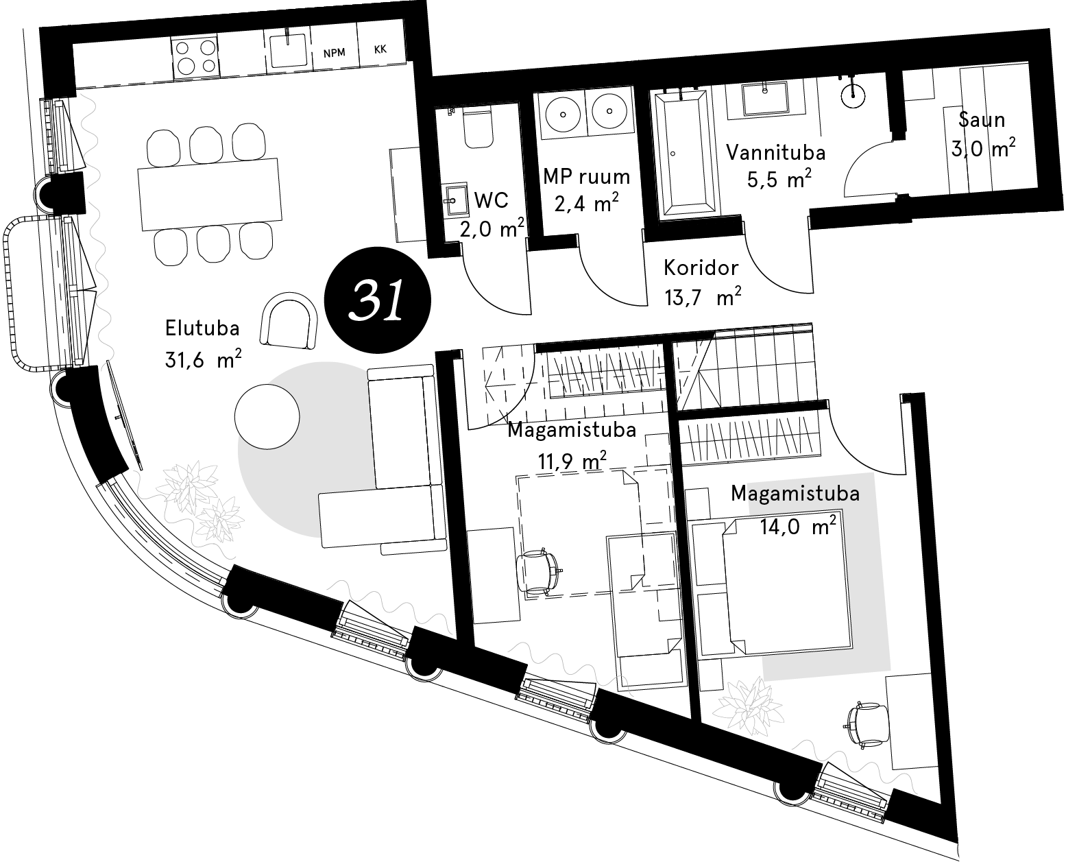 Korteriplaan – Korter 31