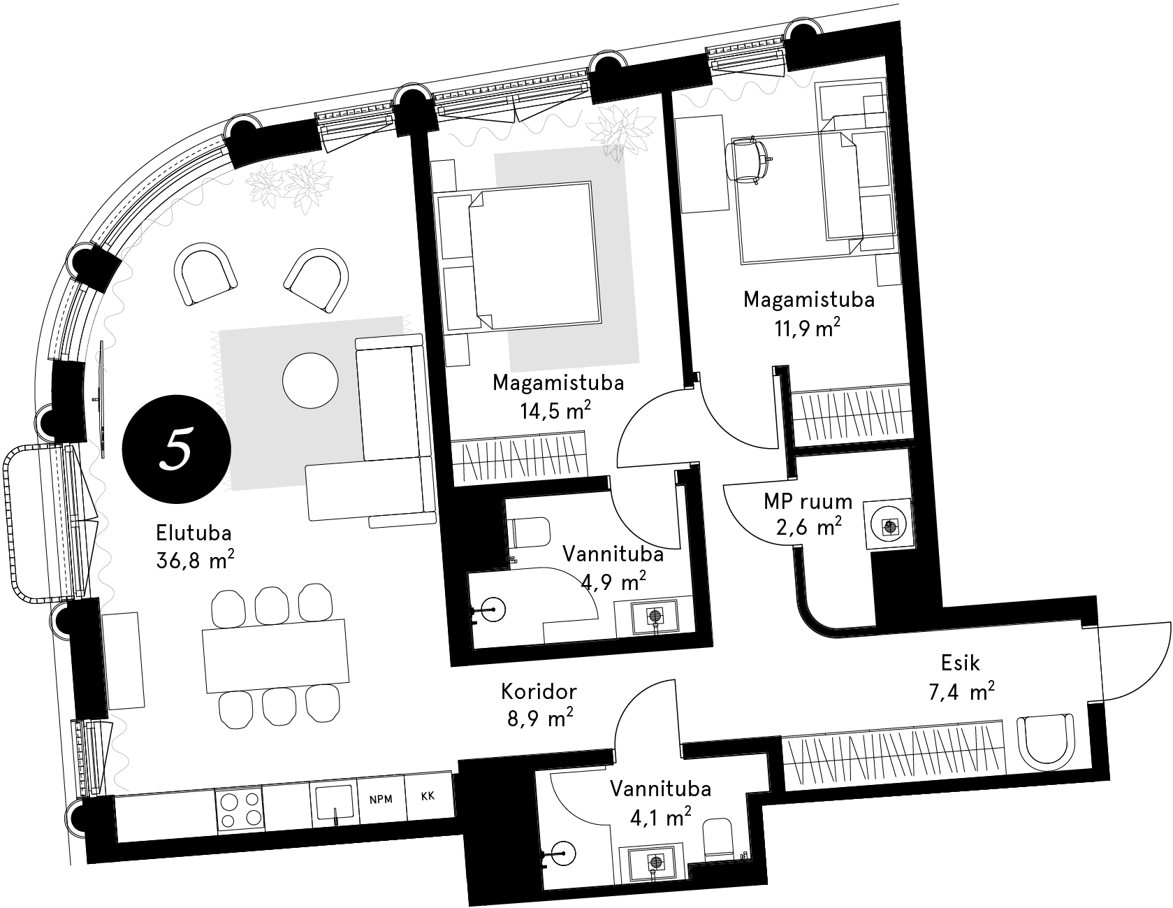 Korteriplaan – Korter 5