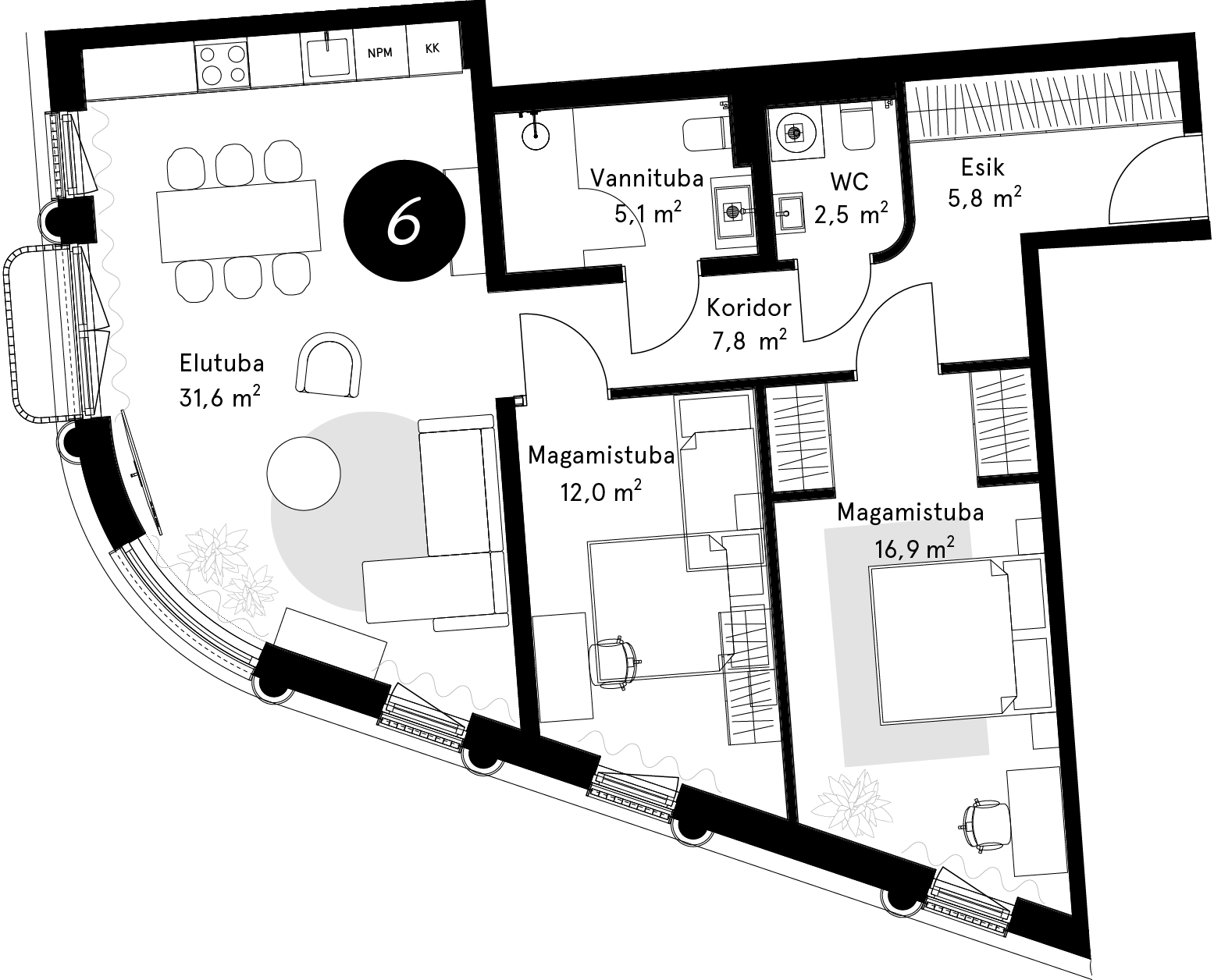 Korteriplaan – Korter 6