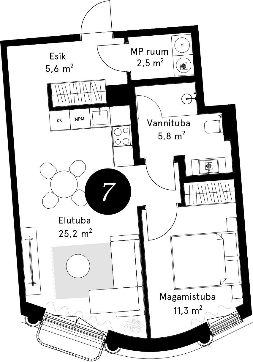 Korteriplaan – Korter 7