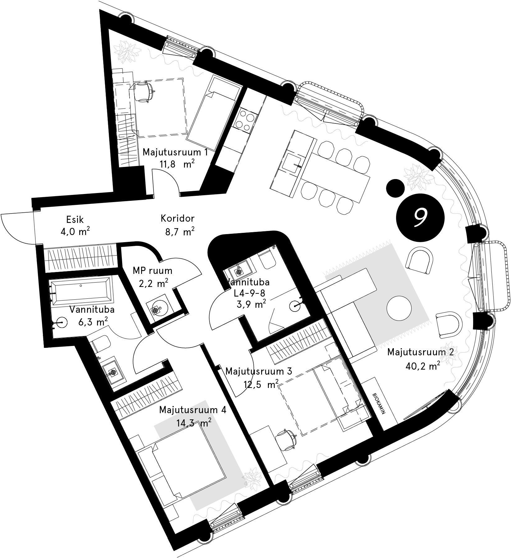 Korteriplaan – Külaliskorter 9